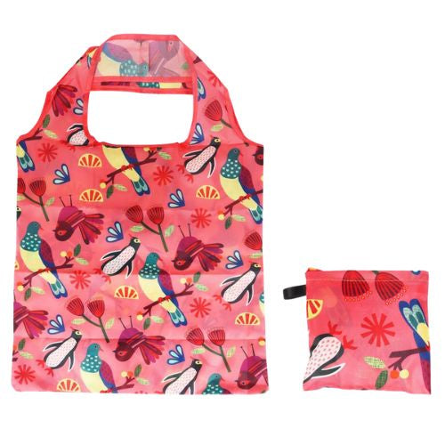NZ Bird Life Peach Foldable Shopping Bag