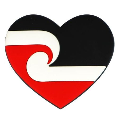 NZ Māori Flag Heart Magnet