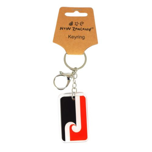 NZ Māori Flag Acrylic Rectangle Keyring