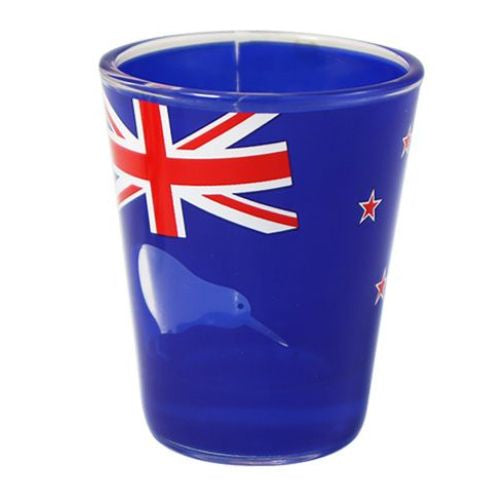 NZ Flag with Kiwi Shot Glass
