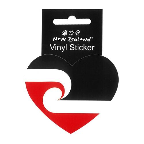 NZ Māori Flag Heart Vinyl Sticker