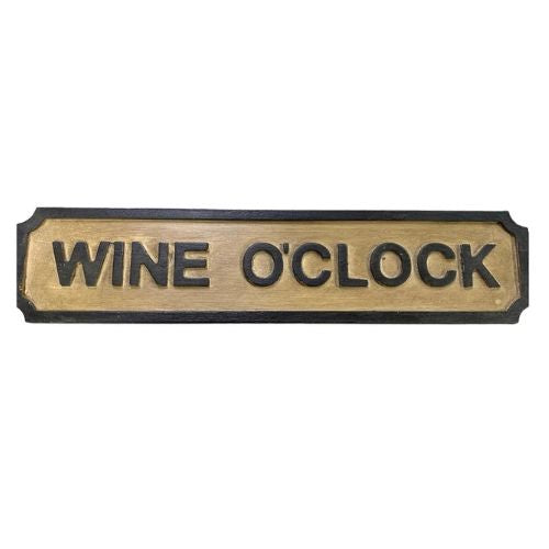 Wooden Wine O'Clock Sign - Small