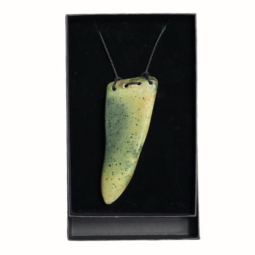 NZ Greenstone Seal Tooth Pendant - 135mm