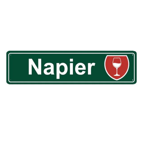 Napier Roadsign Metal Hanging Green Sign - Wine