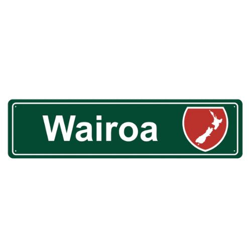 Wairoa Roadsign Metal Hanging Green Sign - Map