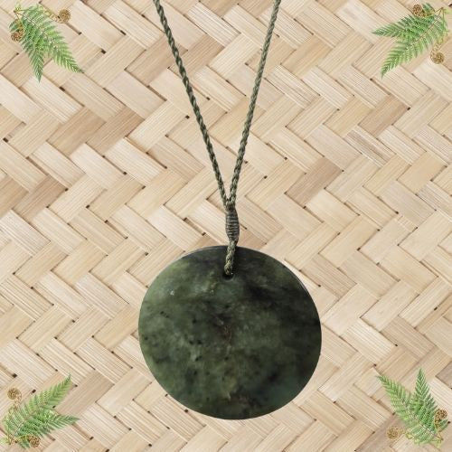 NZ Greenstone Porohita Disc Pendant - 52mm