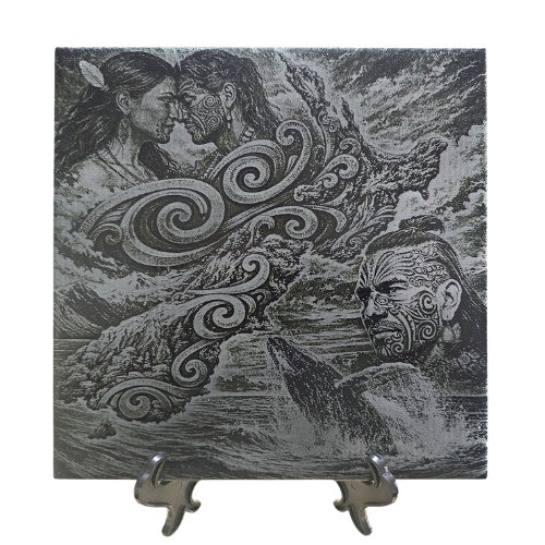 Ceramic Laser Print 3D Tile - Koru NZ Tane & Wahine
