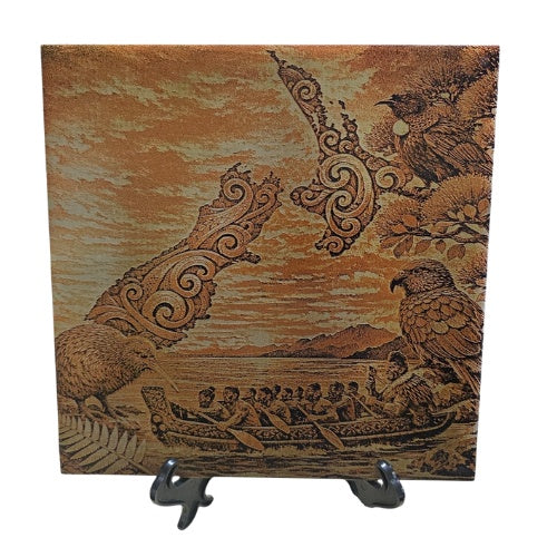 Ceramic Laser Print 3D Tile - NZ Maori Waka
