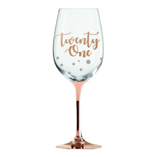 Rose Gold Wine Glass - 21st