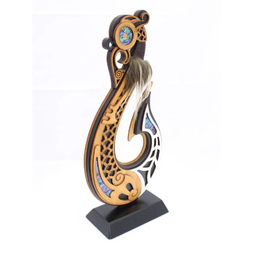 Large Standing Wooden Fish Hook