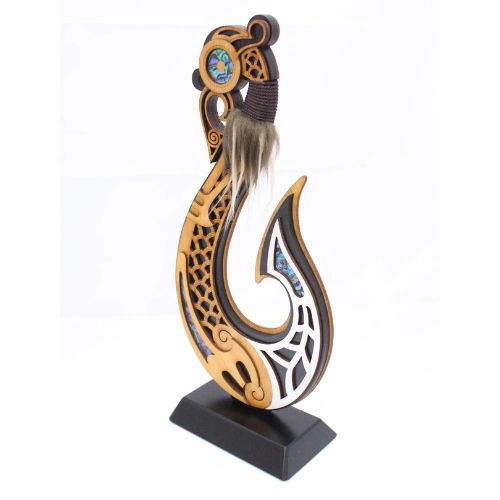 Large Standing Wooden Fish Hook