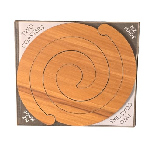 Koru Scroll Rimu Coaster Set