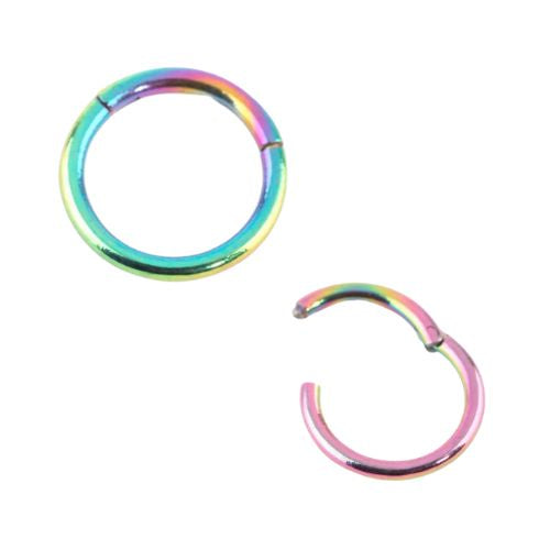 Surgical Steel Hinged Sleeper Earrings - Rainbow