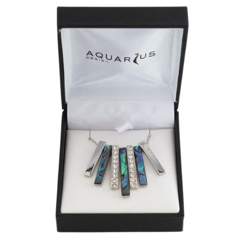 Paua & Crystal Flared Necklace
