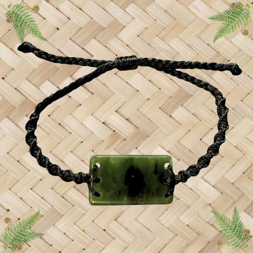 NZ Greenstone Bracelet with Braided Cord - 36mm