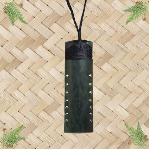 NZ Greenstone Toki Pendant with Notches - 155mm