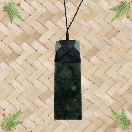 NZ Greenstone Curve Toki Pendant - 110mm