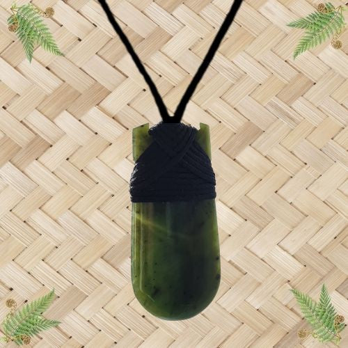 NZ Greenstone Toki Pendant  40mm.