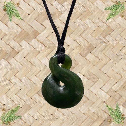 NZ Greenstone Twist Pendant - 30mm.