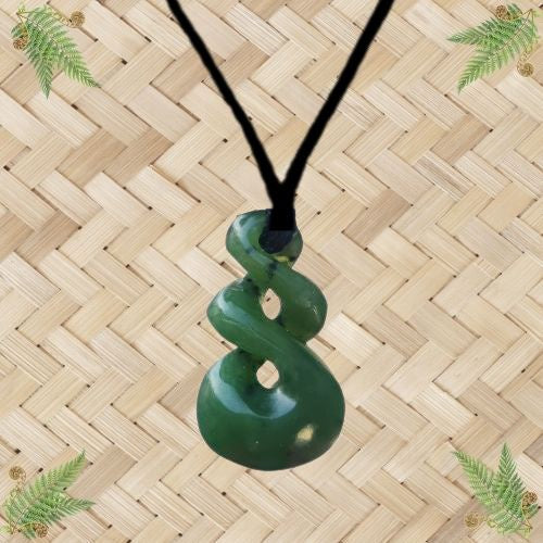 NZ Greenstone Double Twist Pendant - 30mm