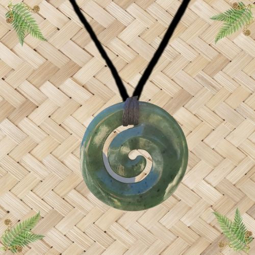 NZ Greenstone Closed Koru Pendant - 40mm
