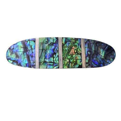 Paua & Stainless Steel Oval Hair Clip