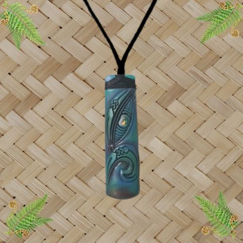 Bone Toki Manaia Painted Pendant - 80mm