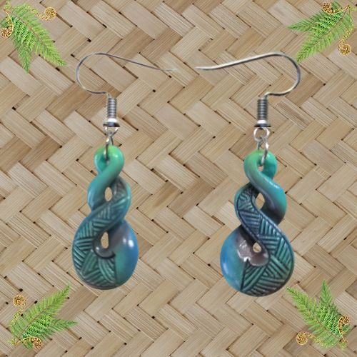 Bone Twist Painted Earrings - 30mm