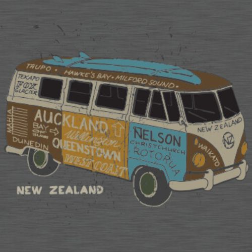 Adult Combi Van NZ Tee - Grey