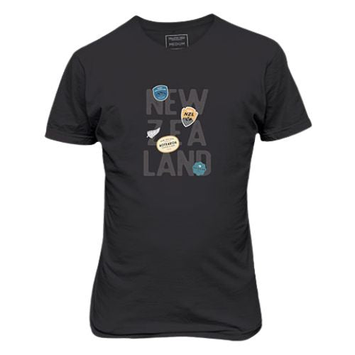 Adults NZ Badge Tee - Black