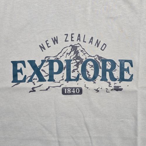 Adults Explore NZ Tee - Light Grey