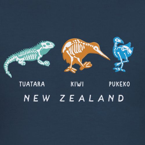 Kids Glow In The Dark 3 Animals Tee - Navy