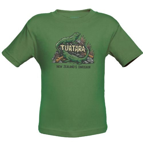 Kids Tuatara Tee - Olive Green