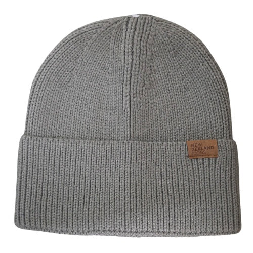 Adult Kiwi Icons Ribbed Knit Beanie - Grey