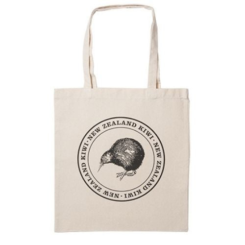 NZ Kiwi Circle Canvas Tote Bag