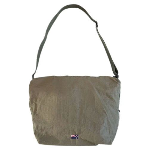 NZ Flag & Kiwi Large Shoulder Bag - Khaki