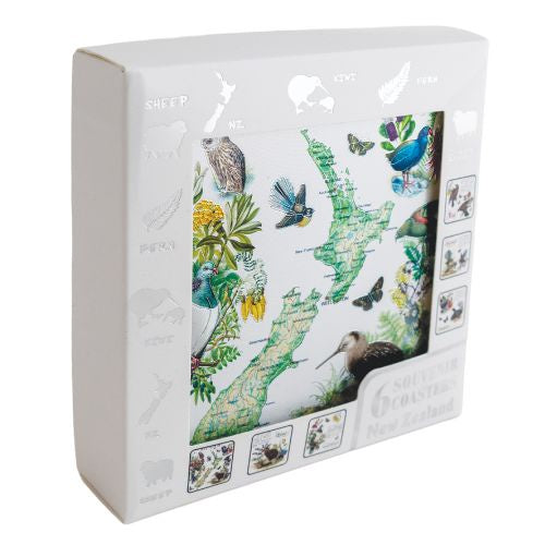 Birds & Flowers Foil Coasters 6pk