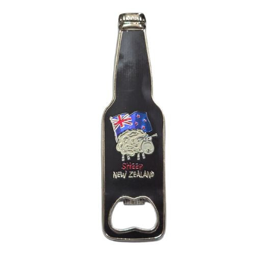 Bottle Opener Bottle Shaped Sheep & Flag Magnet