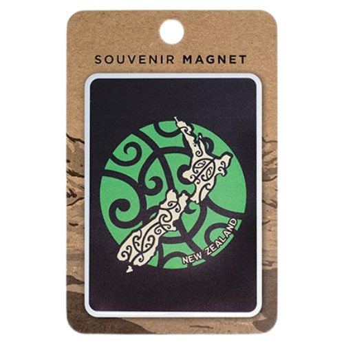 NZ Map & Koru Retro Magnet
