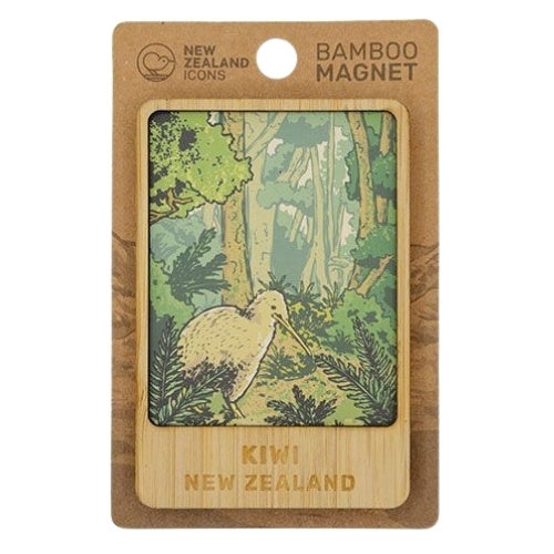 NZ Kiwi 2-Layer Bamboo Magnet