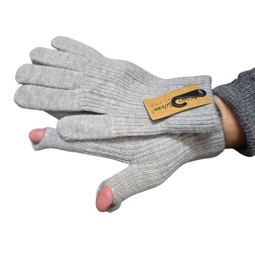 Text Gloves - Grey Silver - Medium