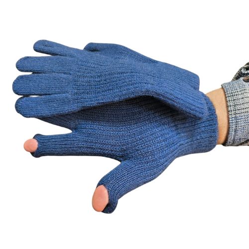 Text Gloves - Navy - Medium
