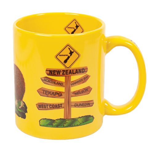Kiwi Signposts Mug Yellow