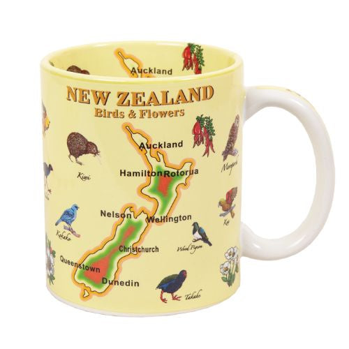 Birds & Flowers Mug Yellow