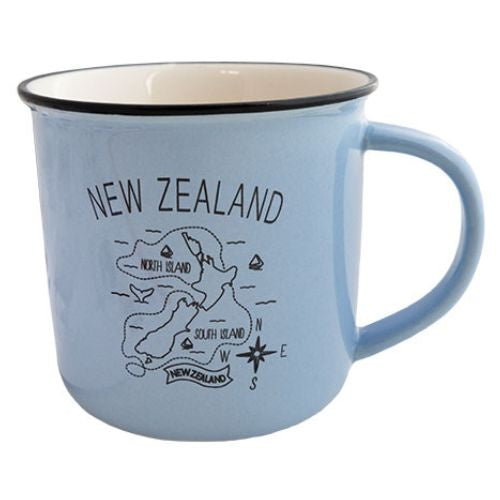 NZ Map Downunder Mug - Blue