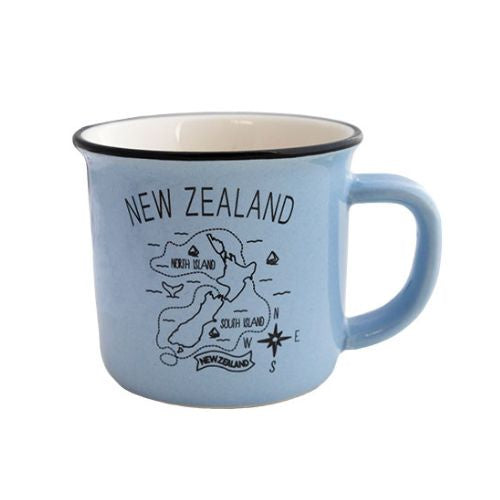NZ Map Downunder Mug - Blue - Small
