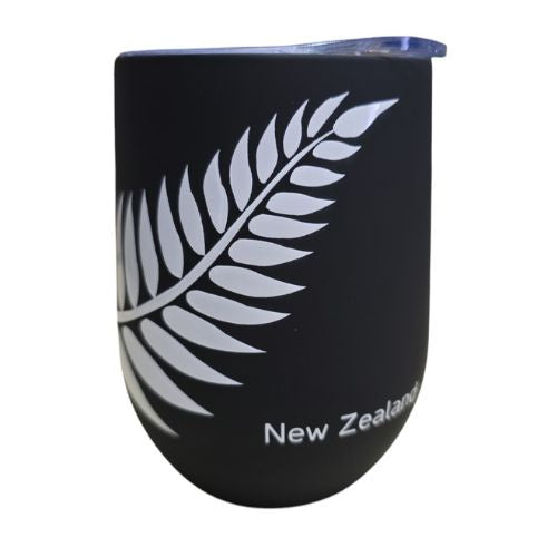 Black White Fern Tumbler Mug - 350ml