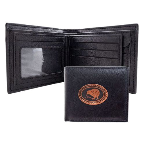 Mens NZ Kiwi Black Wallet with ID Sleeve