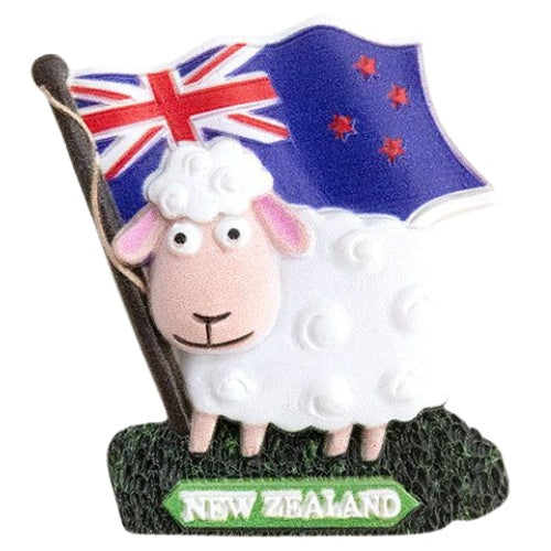 Sheep with Flag Magnet