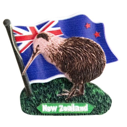 Kiwi with Flag Magnet